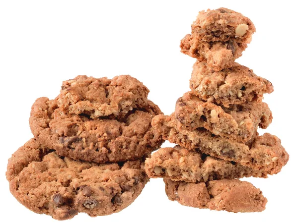 Muesli Cookies Chocolate Isolated White Background — Stock Photo, Image