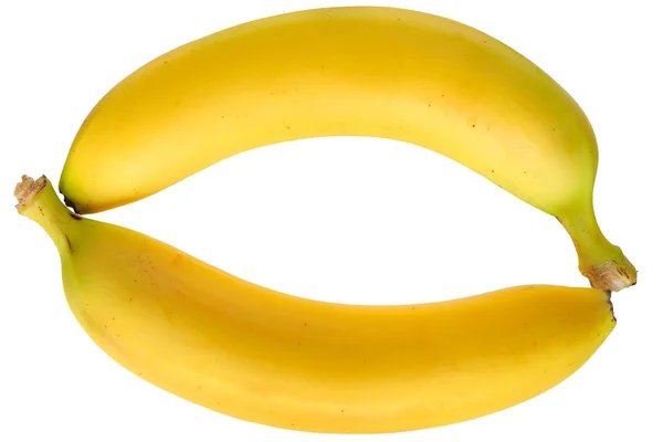 Maduro Duas Bananas Fundo Branco — Fotografia de Stock