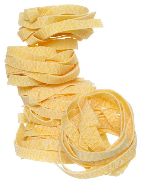 Pasta Pappardelle Nido Torre Aislado Fondo Blanco — Foto de Stock