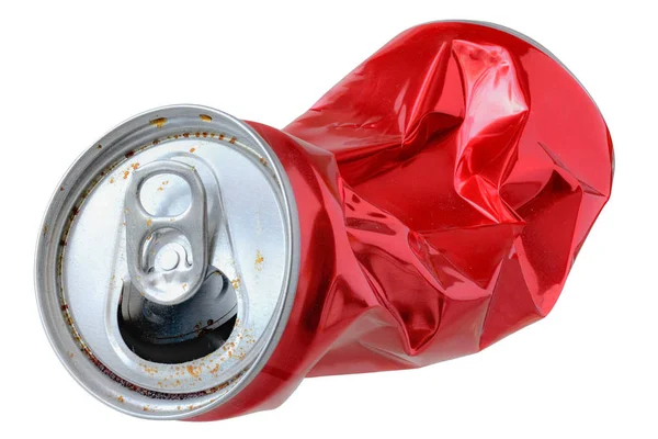 Crumpled Can White Background — Stock Photo, Image