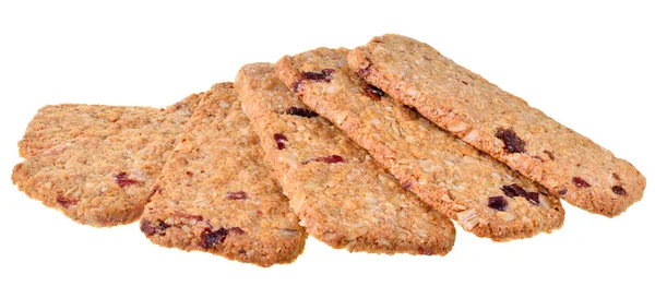 Galletas Patatas Fritas Apetitosas Con Pasas Fruta Confitada Cerca Aisladas — Foto de Stock