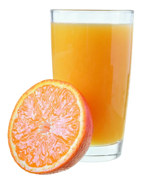 Jus Orange Geïsoleerd Een Witte Achtergrond — Stockfoto