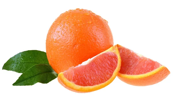 血橙片孤立在白色背景上 — 图库照片