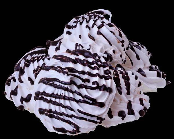 Beza z czekolady zbliżenie na białym tle — Zdjęcie stockowe