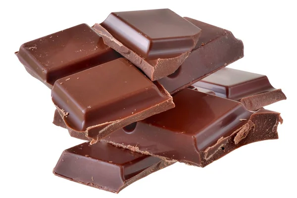 Cubes of chocolate isolated — Stock Photo, Image