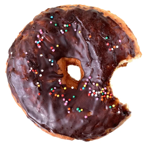 Пончик с шоколадом, покрытый глазурью — стоковое фото