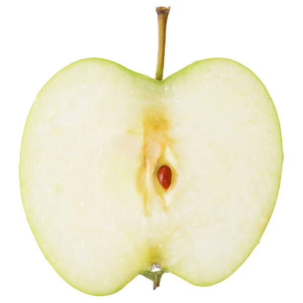 Πράσινα μήλα κομμένα απομονωμένα — Φωτογραφία Αρχείου