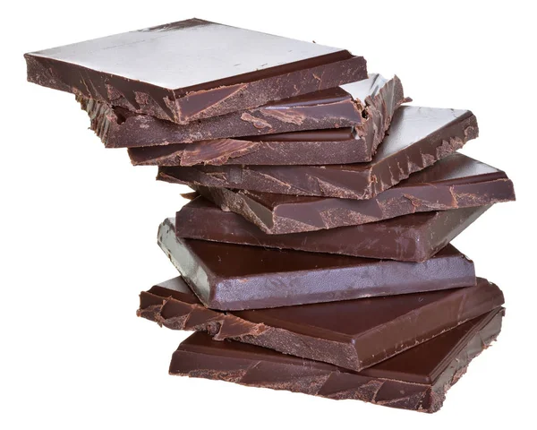 Кубы шоколада изолированы — стоковое фото