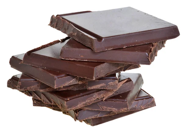 Cubes of chocolate tower isolated — Stock Photo, Image