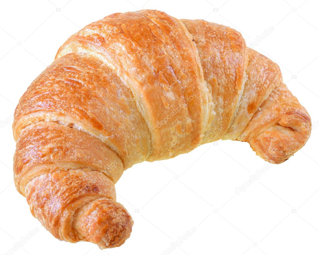 French pastry croissant isolated