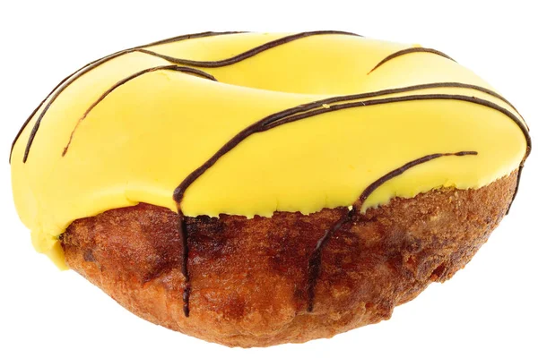 Donut banane recouvert de glaçage jaune isolé — Photo