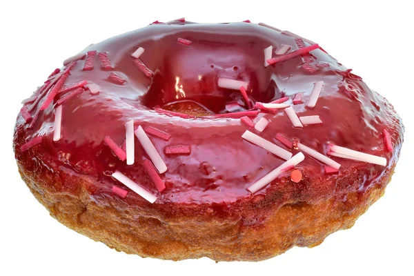 लाल ग्लेझसह झाकलेले चेरी डोनट वेगळे — स्टॉक फोटो, इमेज