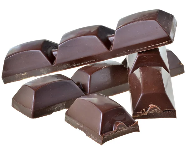 Broken čokoláda izolované — Stock fotografie