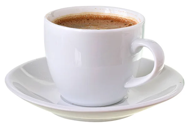Fehér porcelán csésze kávé izolált — Stock Fotó