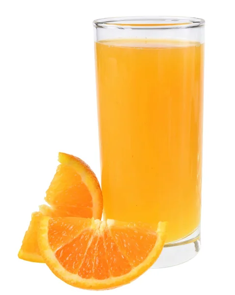 Čerstvý Pomerančový Džus Bílém Pozadí — Stock fotografie