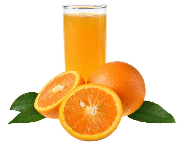 Свіжий Апельсиновий Сік Білому Тлі — стокове фото