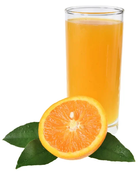 Vers Sinaasappelsap Een Witte Achtergrond — Stockfoto