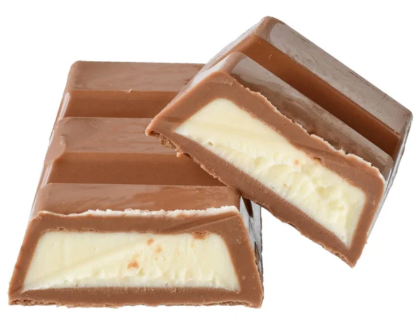 Csokoládé Marcipán Bar Elszigetelt Fehér Alapon — Stock Fotó