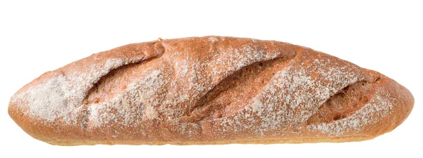 Pâine Proaspătă Secară Maro Izolată Fundal Alb — Fotografie, imagine de stoc