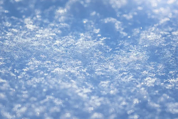 Makro Pozadí Čerstvé Sněhové Vločky Textury Rozmazání — Stock fotografie