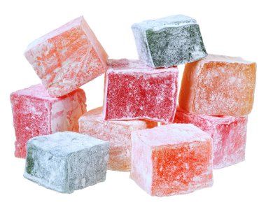 Türkiye 'nin zevkli çok renkli yakın çekimi beyaz arkaplanda izole.