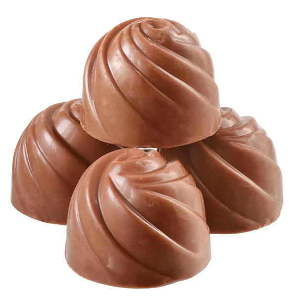 Chocolate Sweetmeats Close Isolated White Background — Stock Photo, Image