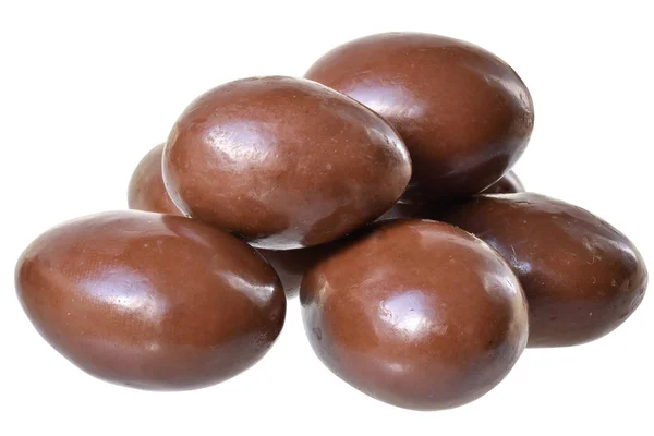 Bolas Chocolate Cerca Aisladas Sobre Fondo Blanco —  Fotos de Stock