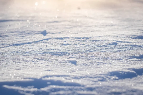 模糊的新雪花纹理的宏观背景 — 图库照片