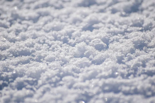 模糊的新雪花纹理的宏观背景 — 图库照片