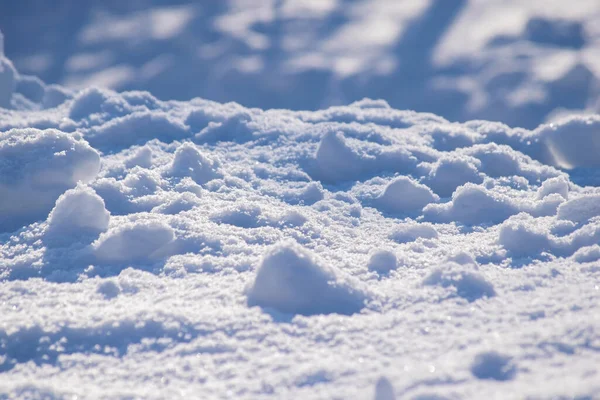 模糊的新雪花纹理的宏观背景 — 图库照片