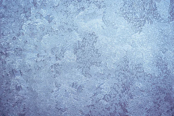Mrazivý Přírodní Vzor Zimním Okně Skla — Stock fotografie