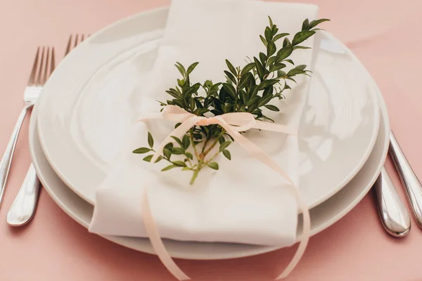 Dekoracja talerza weselnego — Zdjęcie stockowe