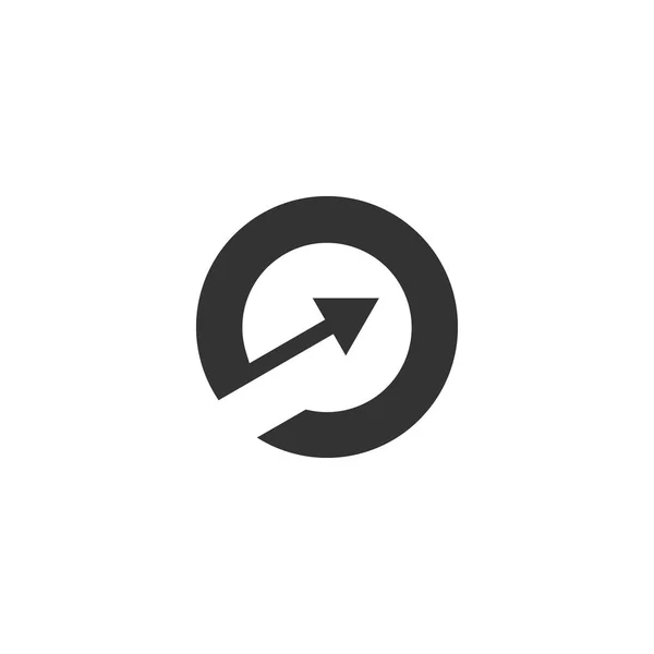 Kruhová Šipka Logo Design Černá Barva — Stockový vektor