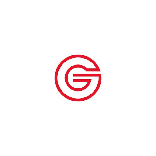 Logotipo Letra Círculo Diseño Logotipo Estilo Línea Con Color Rojo — Archivo Imágenes Vectoriales