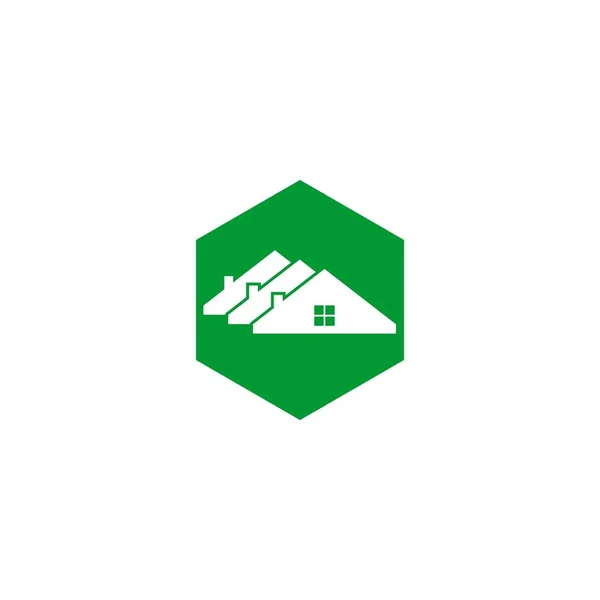 Logotipo Imobiliário Conceito Hexágono — Vetor de Stock