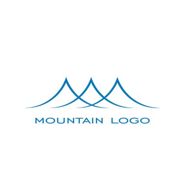 Dağ logo tasarım, basit satır kavramı, vektör çizimler.