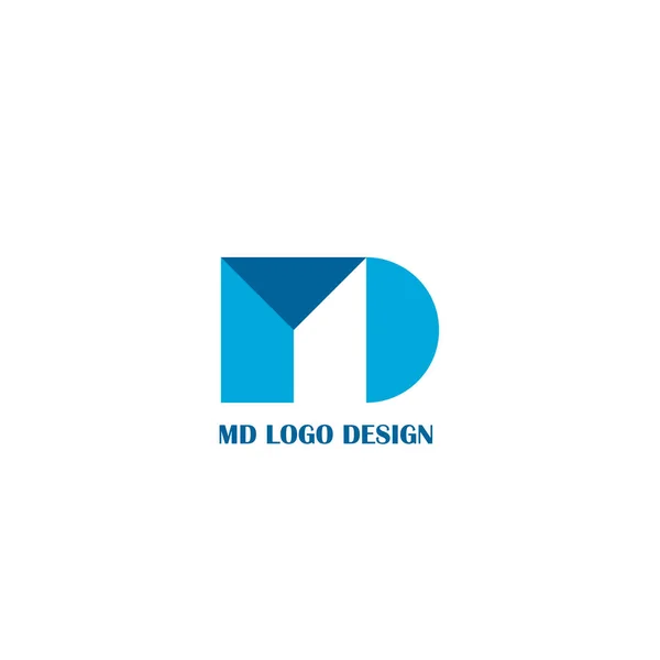 Diseño Del Logotipo Letra Logo Azul Aislado Sobre Fondo Blanco — Vector de stock