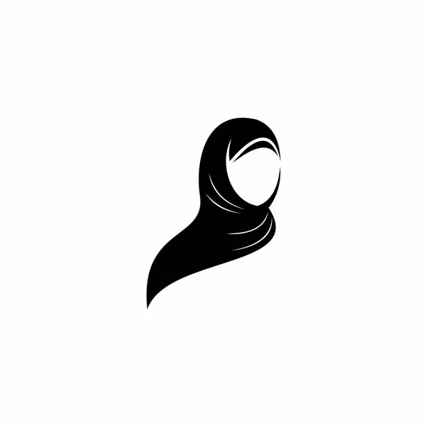 Hijab Logo Vector Silhouet Logo Met Zwarte Kleur — Stockvector