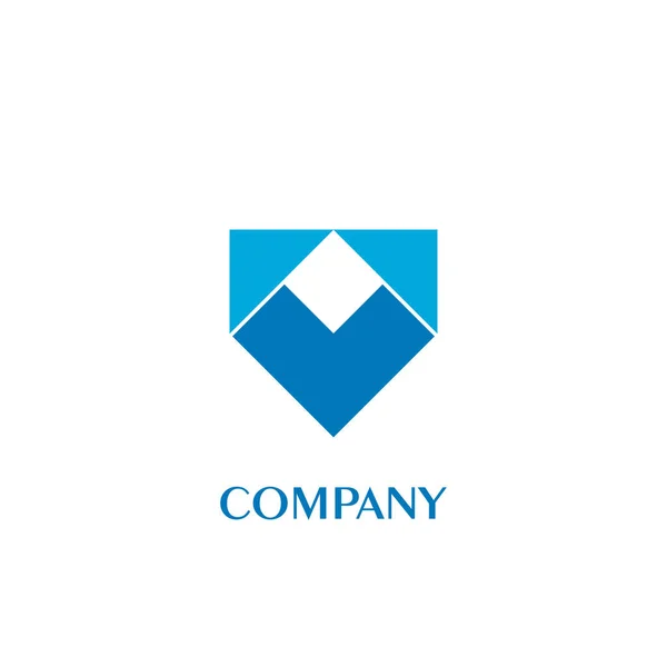 Logo Vektor Desain Huruf Logo Desain Origami Dengan Warna Biru - Stok Vektor