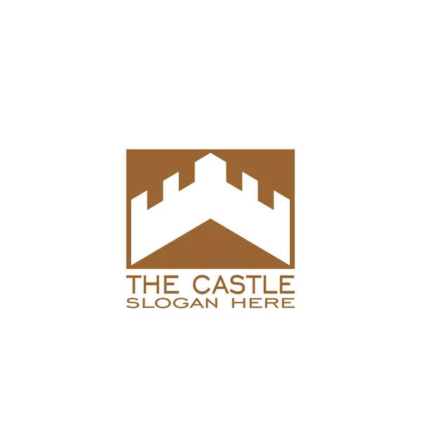 Castle Logo Design Vector Icon Isolated White Background — Stock Vector