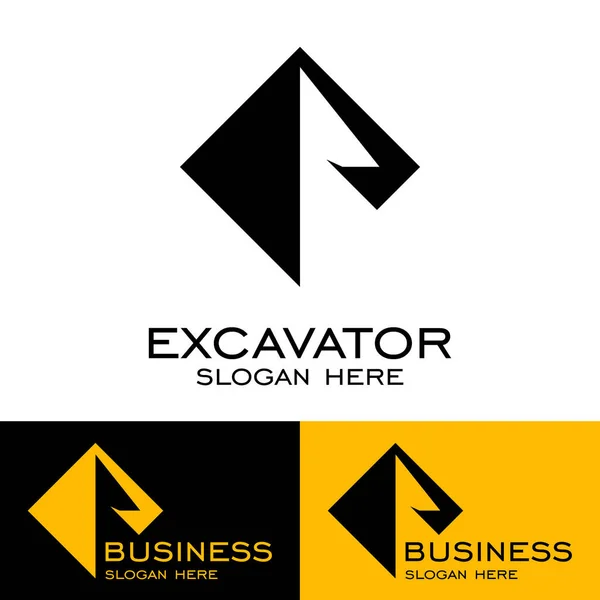 Логотип Екскаватора Векторний Квадратний Дизайн Дизайн Логотипу Екскаватора — стоковий вектор