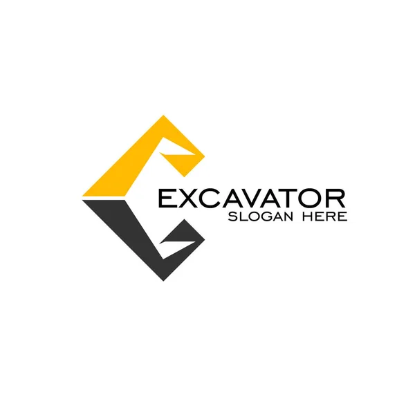 Excavator Logo Design Simple Logo Creative Design Vector Icon — Stock Vector