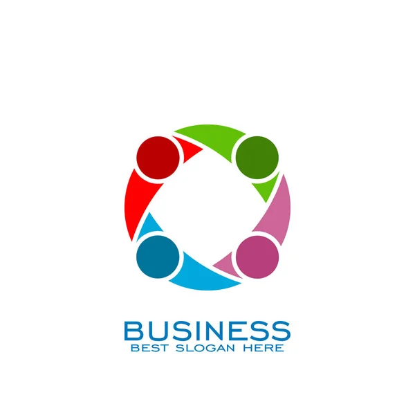Teamwork Logo Ontwerp Kleurrijke Embleemontwerp Cirkel — Stockvector