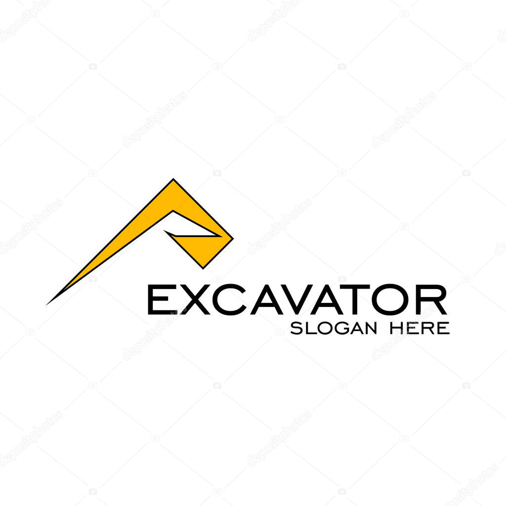 Excavator logo design. simple backhoe logo vector design.