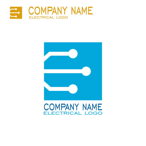 Электронный вектор логотипа, квадратная форма цепи e letter
.