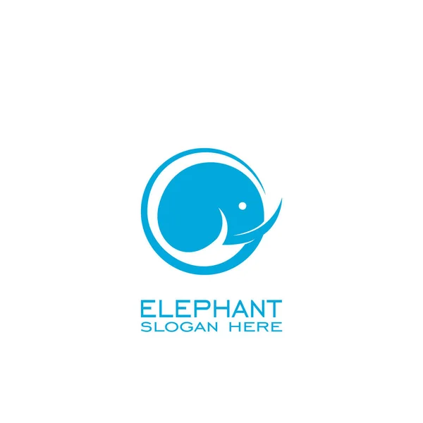 Elephant Logo Elephant Głowa Ikona — Wektor stockowy