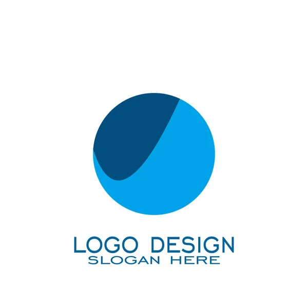 Niebieskie Kółko Logo Firmy Projektowanie Logo Ikona Wektor — Wektor stockowy