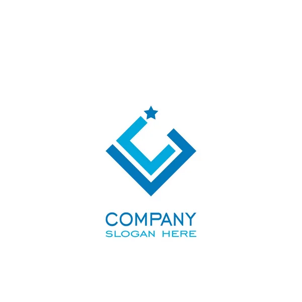 Kare Logo Tasarımı Harfi Logosu — Stok Vektör