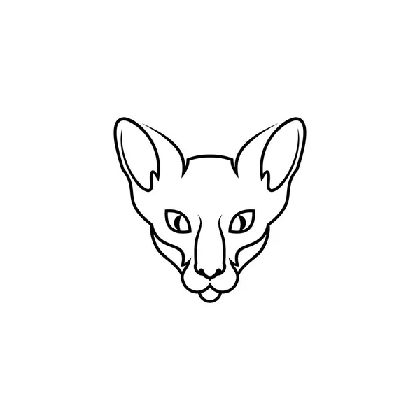 Kot Głowa Ikona Projektowanie Logo Tygrys Ręcznie Rysowane Stylu — Wektor stockowy