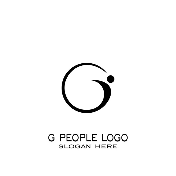 Harfi Logo Insanlar Logosu Daire — Stok Vektör